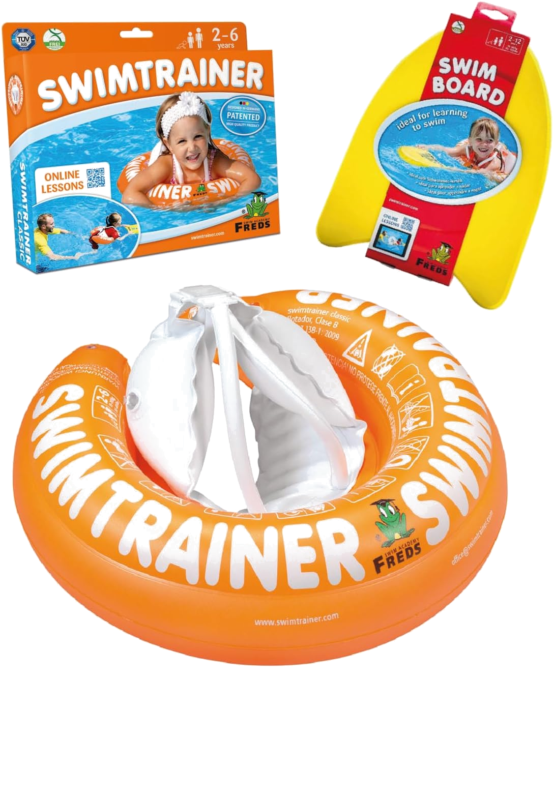 SWIMTRAINER orange & Kickboard bundle